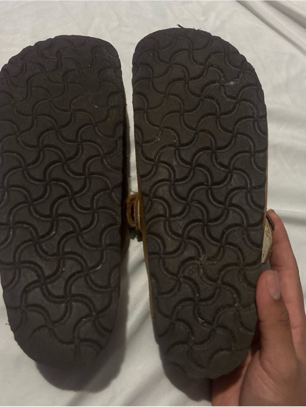 Birkenstock Tan Suede Shearling-Lined Slip-On Clog - Picture 4 of 4